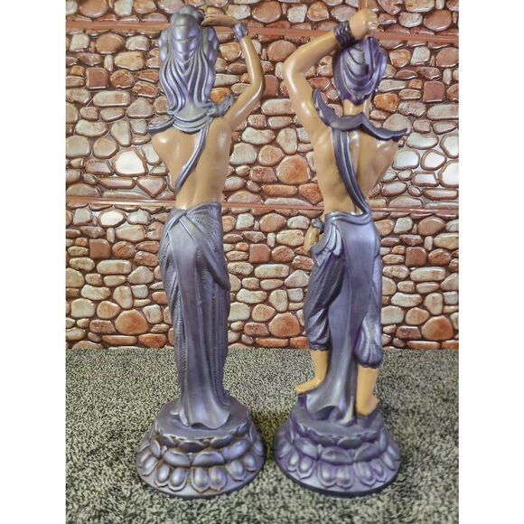 Mid-Century Midern vintage 2 Ceramic Balinese Dancer Figurines large - Picture 3 of 8